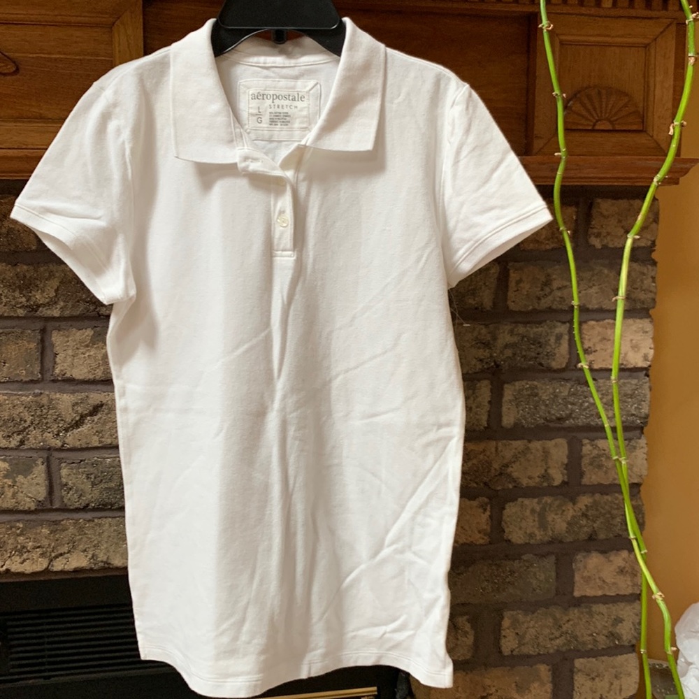 Womens white polo Aeropostale size large